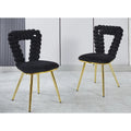 Chaises d'appoint modernes or et noir 22.04 (lot de 2)
