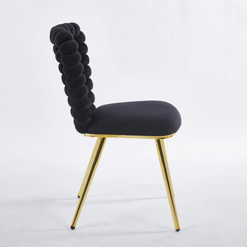 Chaises d'appoint modernes or et noir 22.04 (lot de 2)