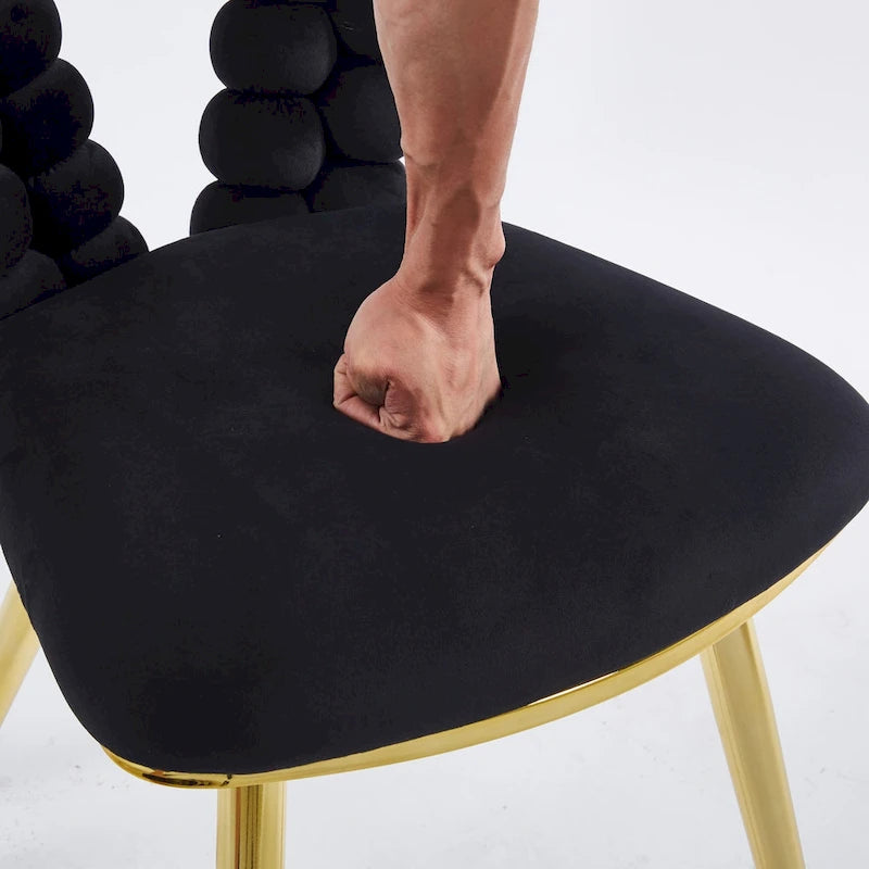 Chaises d'appoint modernes or et noir 22.04 (lot de 2)