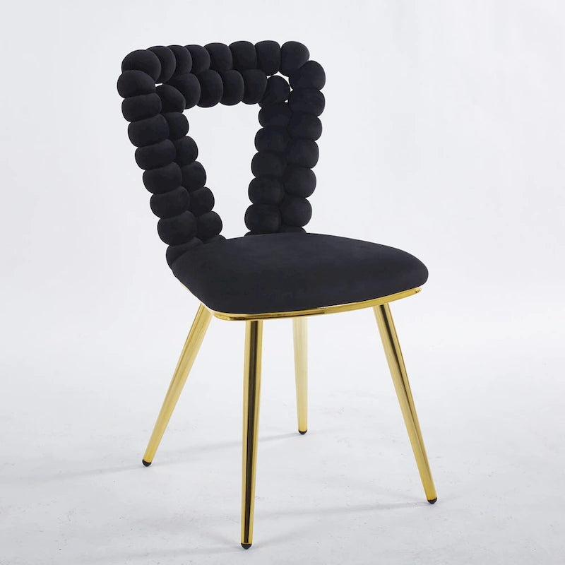 Chaises d'appoint modernes or et noir 22.04 (lot de 2)
