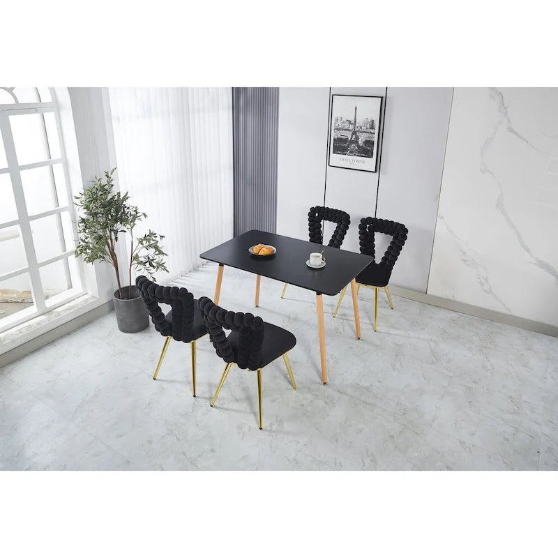 Chaises d'appoint modernes or et noir 22.04 (lot de 2)