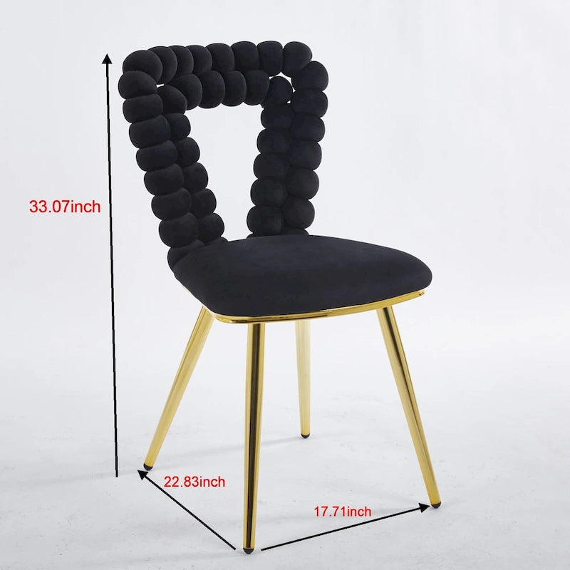 Chaises d'appoint modernes or et noir 22.04 (lot de 2)