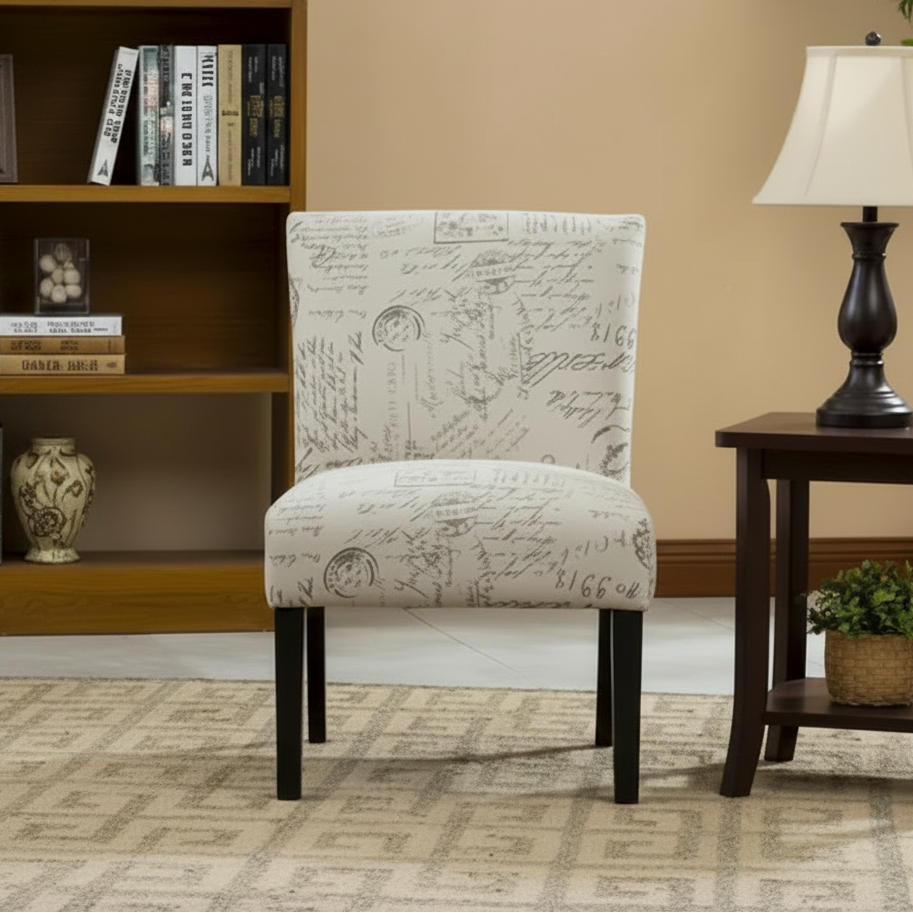 25.5 Upholstered Accent Chair with Wood Legs