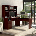 Bureau assis-debout en L 3 positions 60W avec huche