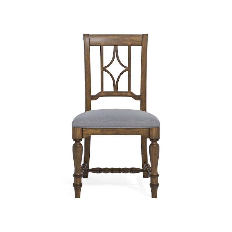 Chaise de salle à manger rembourrée en bois gris Plymouth - 22 x 40 x 26