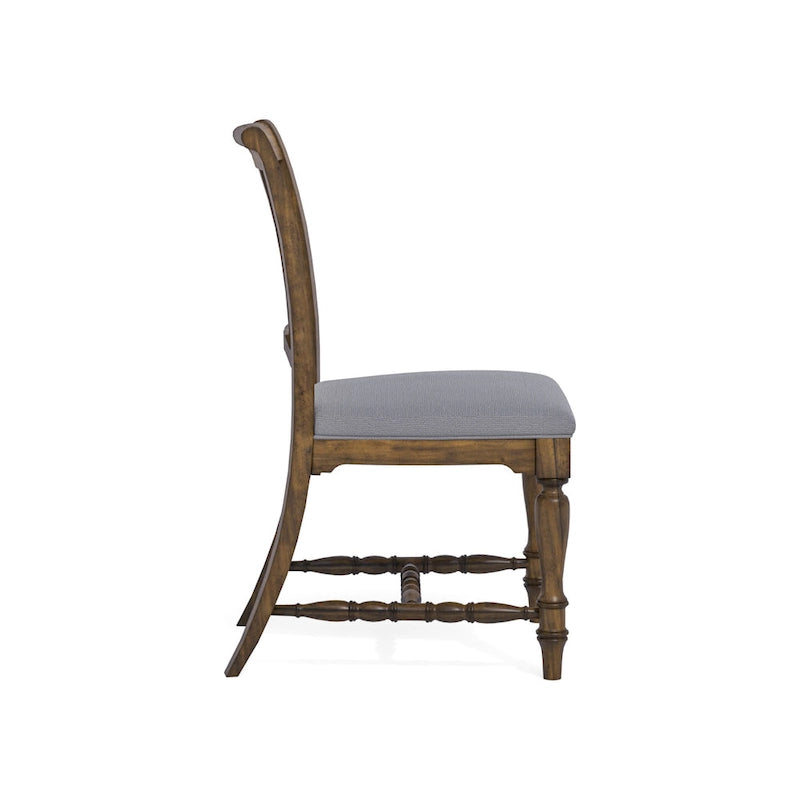 Chaise de salle à manger rembourrée en bois gris Plymouth - 22 x 40 x 26