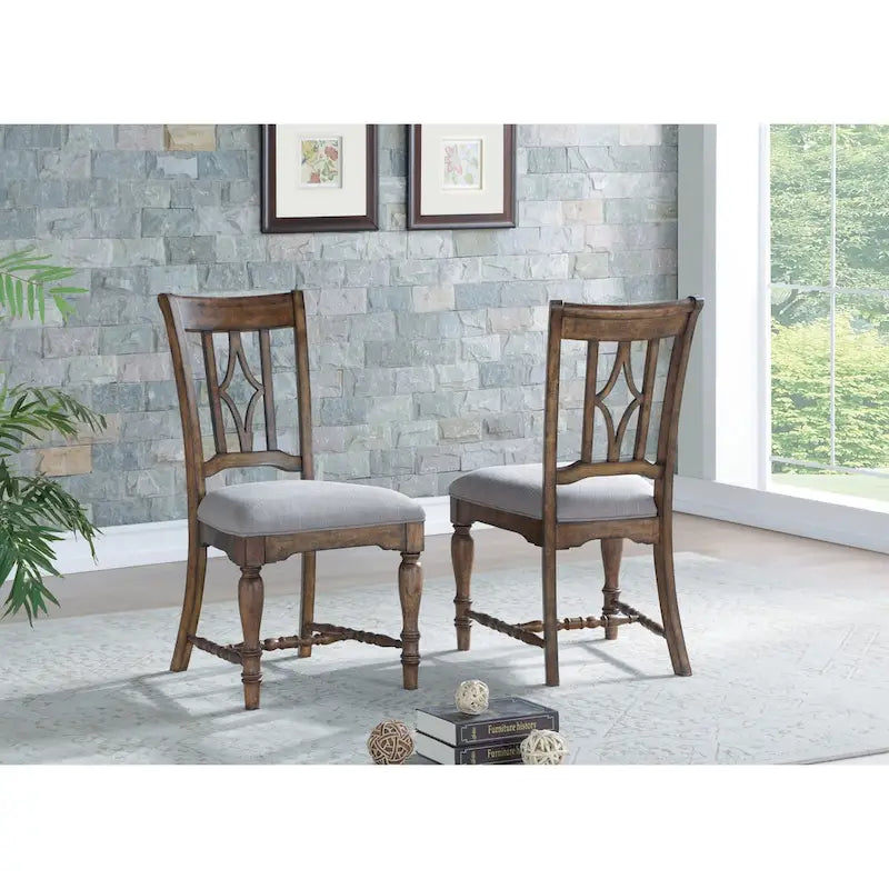 Chaise de salle à manger rembourrée en bois gris Plymouth - 22 x 40 x 26