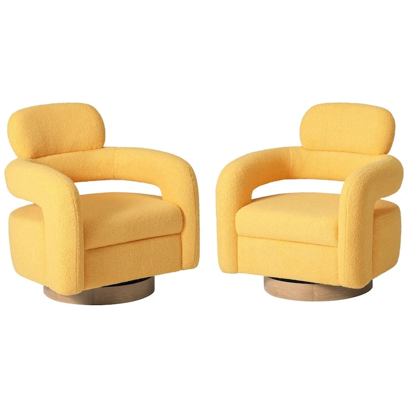 Fauteuil pivotant Sherpa de 73 cm de large, lot de 2