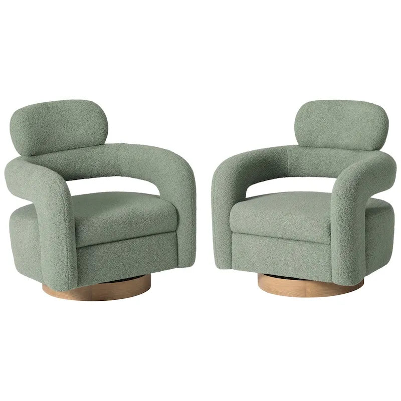 Fauteuil pivotant Sherpa de 73 cm de large, lot de 2
