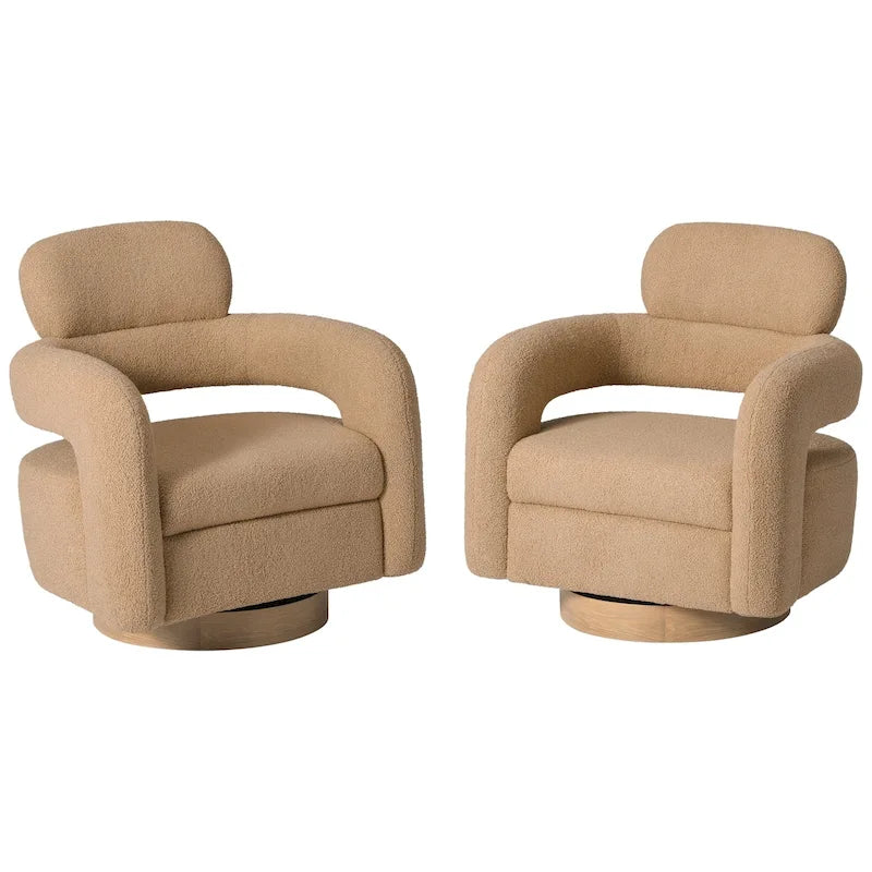 Fauteuil pivotant Sherpa de 73 cm de large, lot de 2