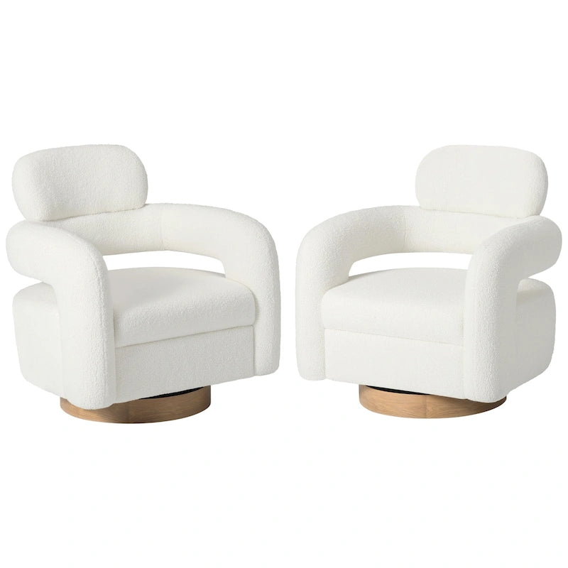 Fauteuil pivotant Sherpa de 73 cm de large, lot de 2