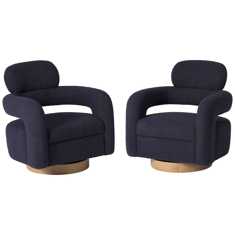 Fauteuil pivotant Sherpa de 73 cm de large, lot de 2