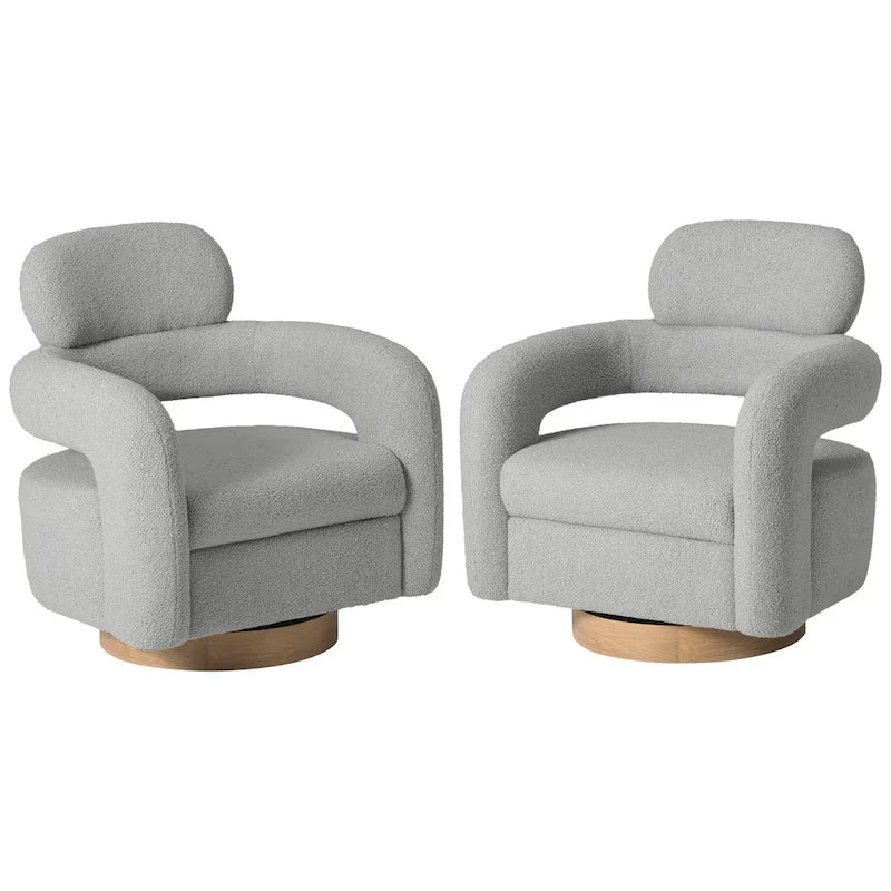 Fauteuil pivotant Sherpa de 73 cm de large, lot de 2