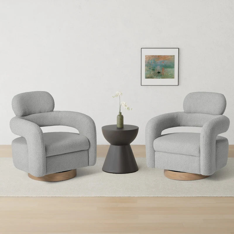 Fauteuil pivotant Sherpa de 73 cm de large, lot de 2