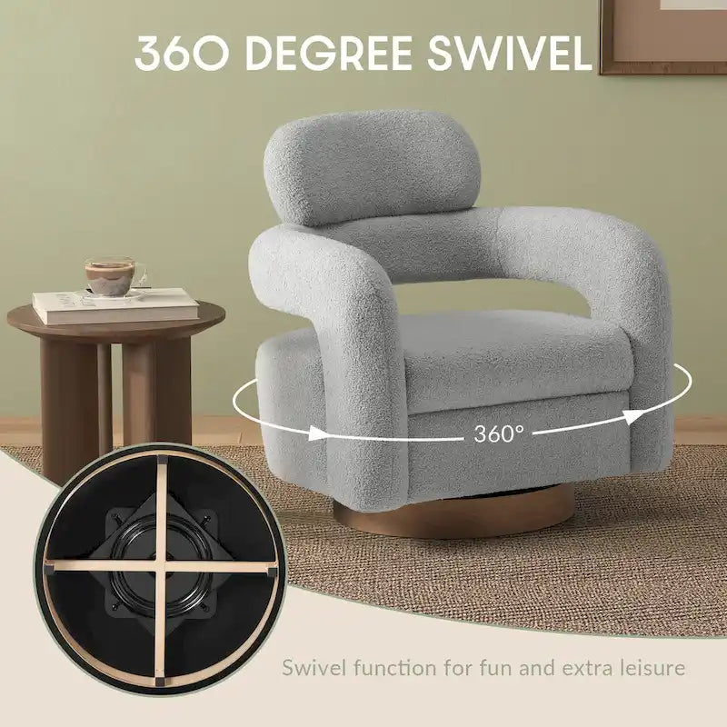 Fauteuil pivotant Sherpa de 73 cm de large, lot de 2
