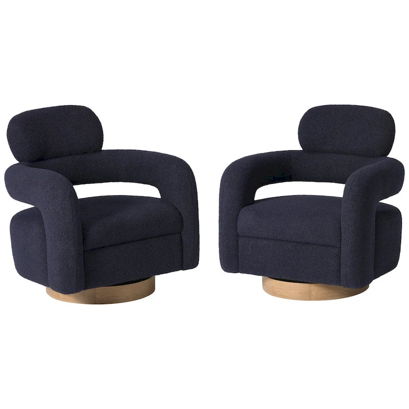 Fauteuil pivotant Sherpa de 73 cm de large, lot de 2