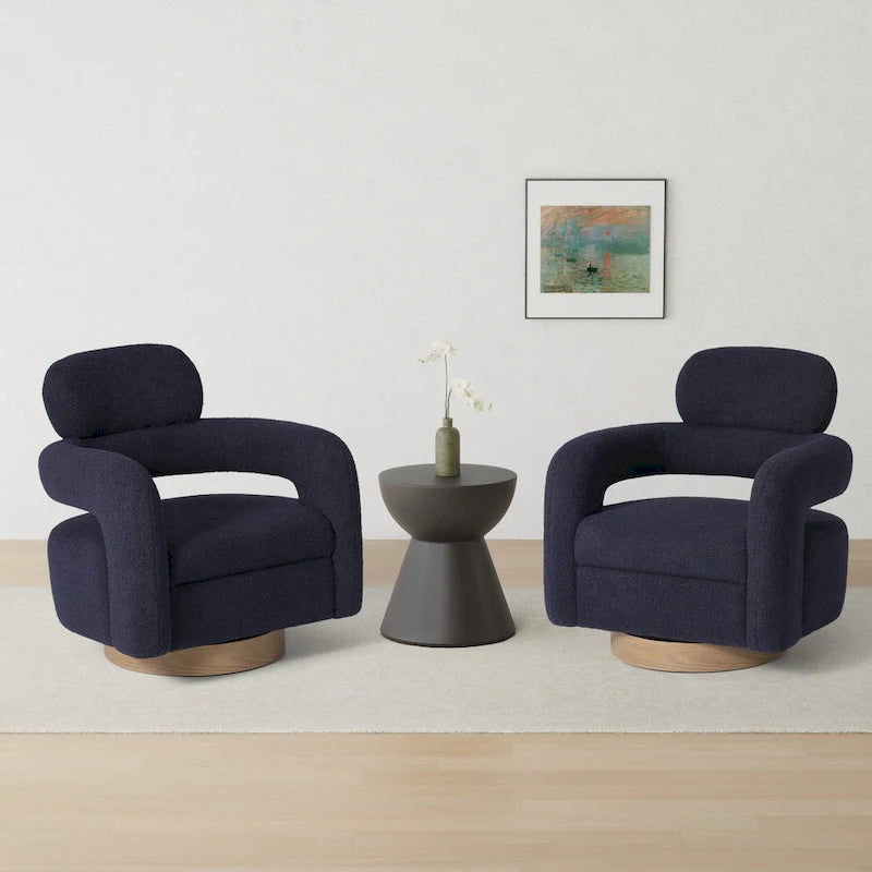 Fauteuil pivotant Sherpa de 73 cm de large, lot de 2