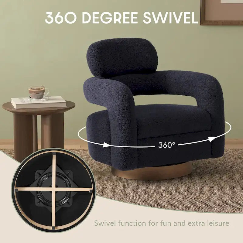 Fauteuil pivotant Sherpa de 73 cm de large, lot de 2