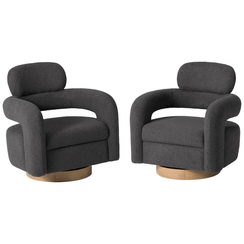 Fauteuil pivotant Sherpa de 73 cm de large, lot de 2