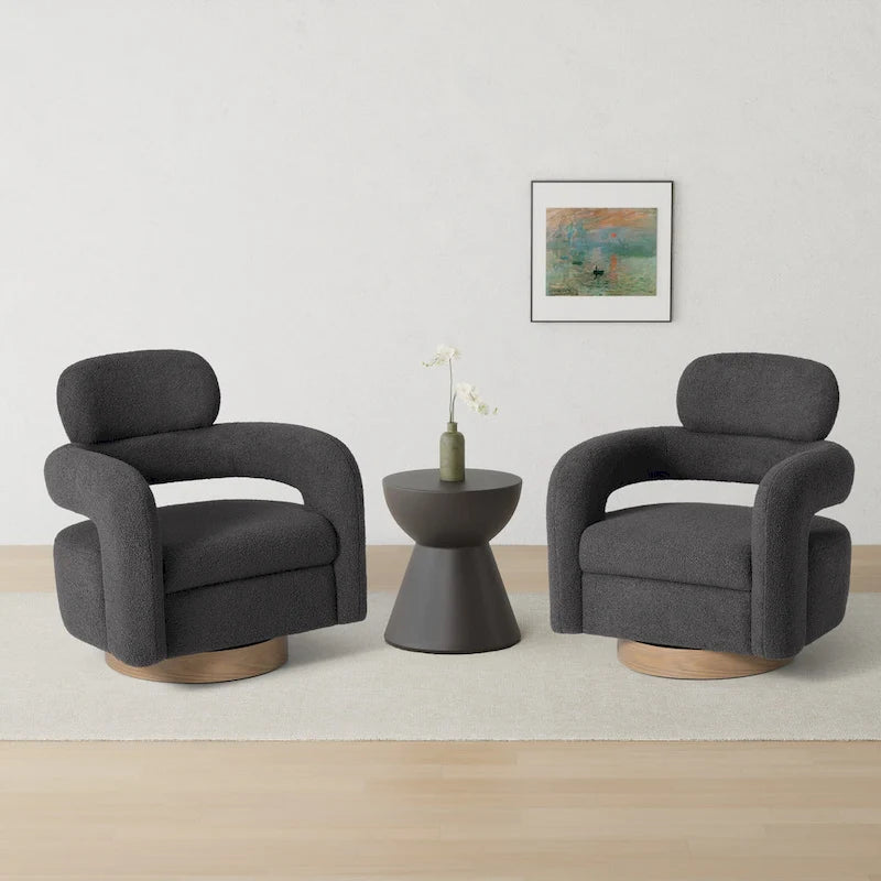 Fauteuil pivotant Sherpa de 73 cm de large, lot de 2