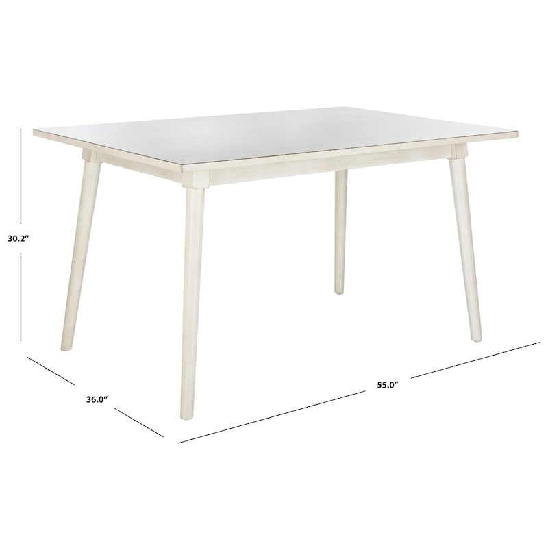 Table de salle à manger rectangulaire, 4 places, bois et placage, plusieurs finitions