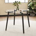 Table à manger en verre trempé moderne, Table basse, Table d'appoint, Console d'entrée pour salle à manger