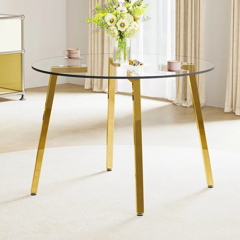 Table à manger en verre trempé moderne, Table basse, Table d'appoint, Console d'entrée pour salle à manger