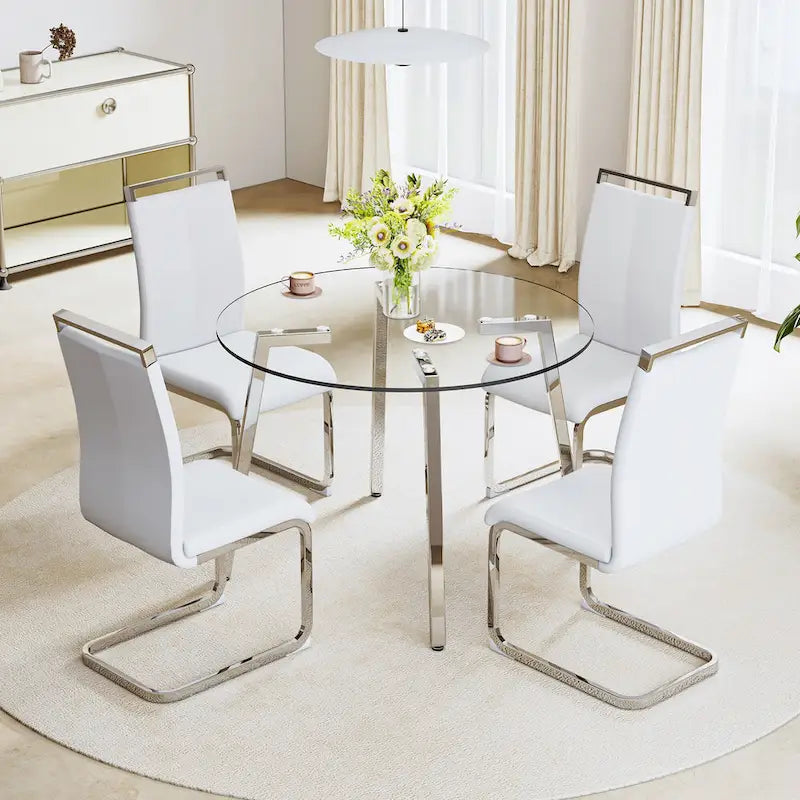 Table à manger en verre trempé moderne, Table basse, Table d'appoint, Console d'entrée pour salle à manger