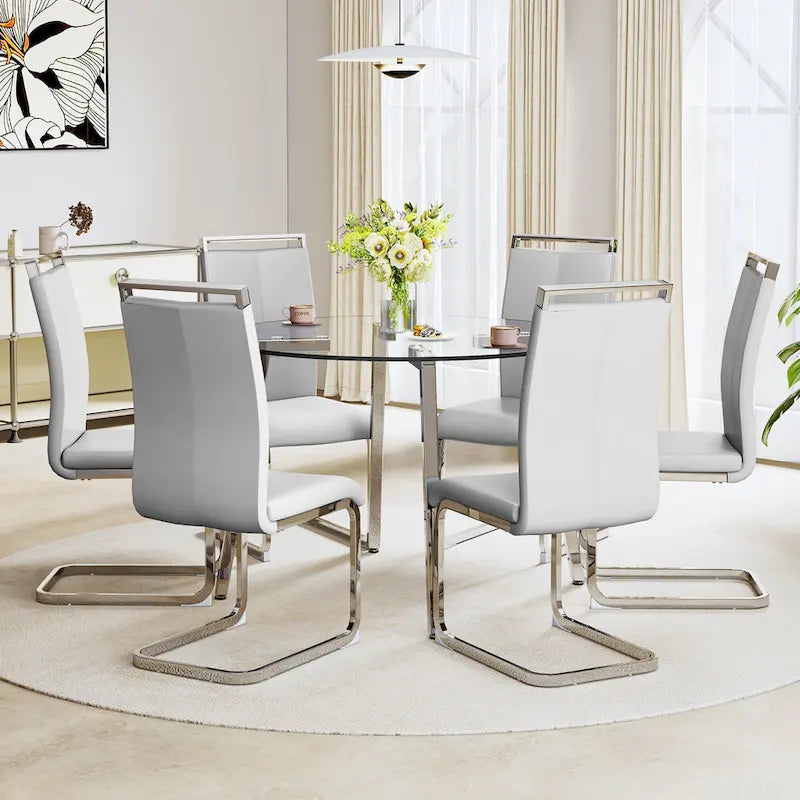 Table à manger en verre trempé moderne, Table basse, Table d'appoint, Console d'entrée pour salle à manger