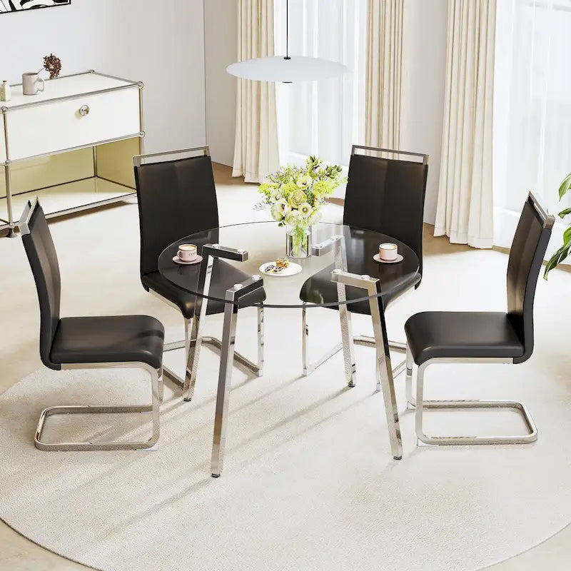 Table à manger en verre trempé moderne, Table basse, Table d'appoint, Console d'entrée pour salle à manger