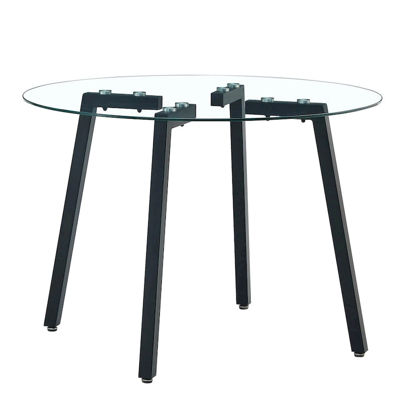 Table à manger en verre trempé moderne, Table basse, Table d'appoint, Console d'entrée pour salle à manger