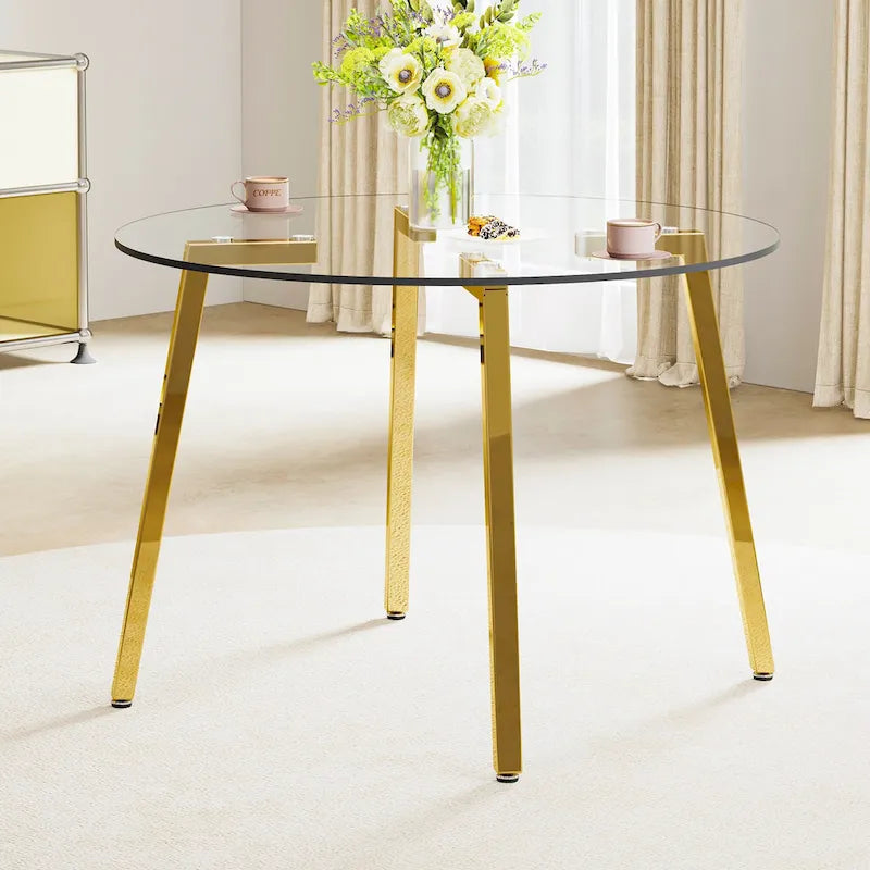 Table à manger en verre trempé moderne, Table basse, Table d'appoint, Console d'entrée pour salle à manger