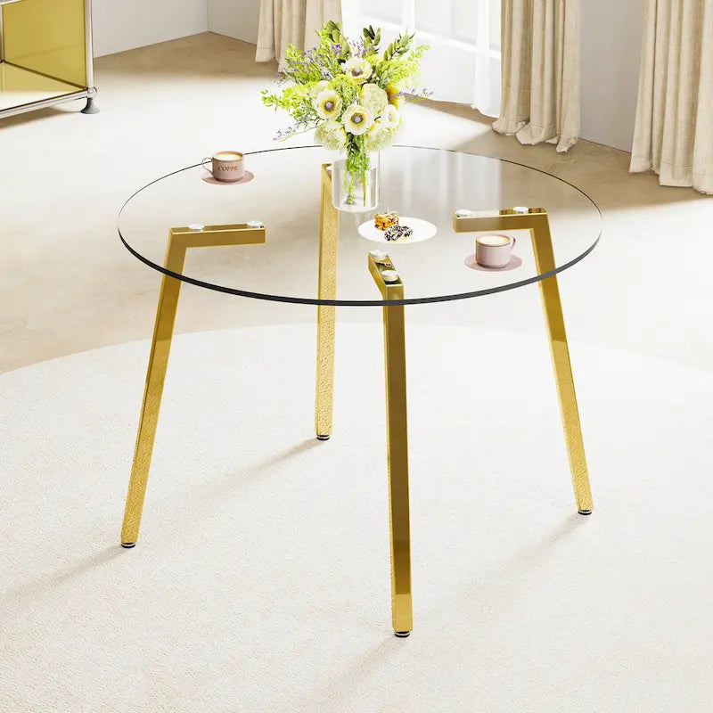 Table à manger en verre trempé moderne, Table basse, Table d'appoint, Console d'entrée pour salle à manger