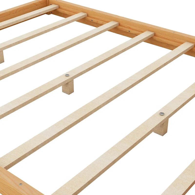 Lit plateforme moderne à baldaquin bas, cadre de lit à baldaquin en bois avec pieds de support, pour enfants, adolescents et adultes, aucun sommier tapissier requis