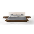 Modrest Tokyo Contemporary Walnut and White Platform Bed