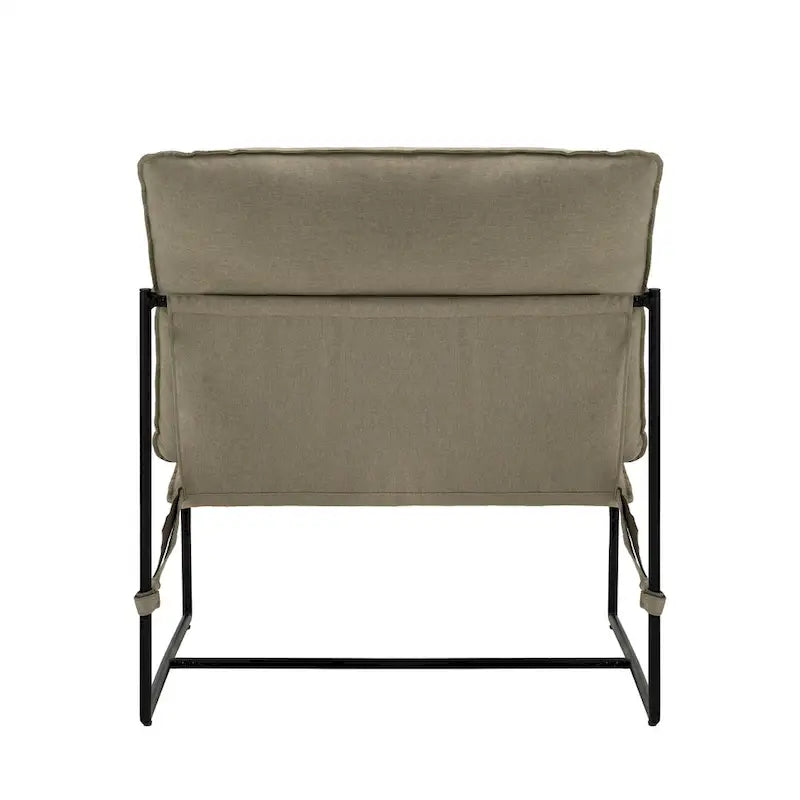 Fauteuil d'appoint à cadre métallique avec coussin et sac de rangement