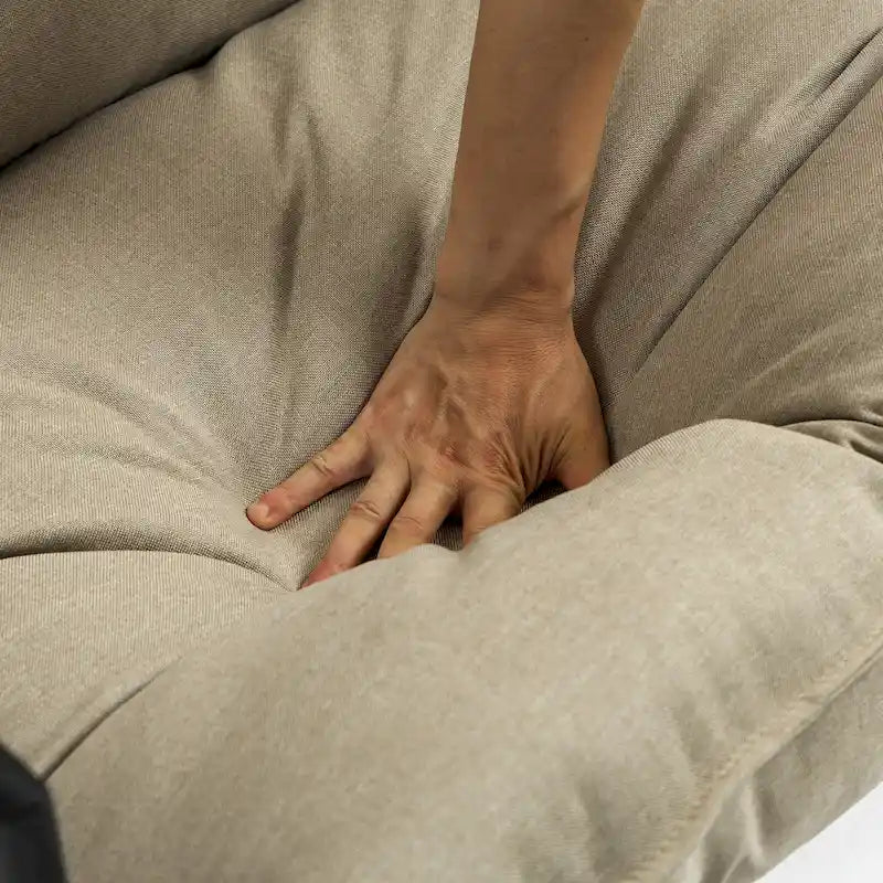 Fauteuil d'appoint à cadre métallique avec coussin et sac de rangement