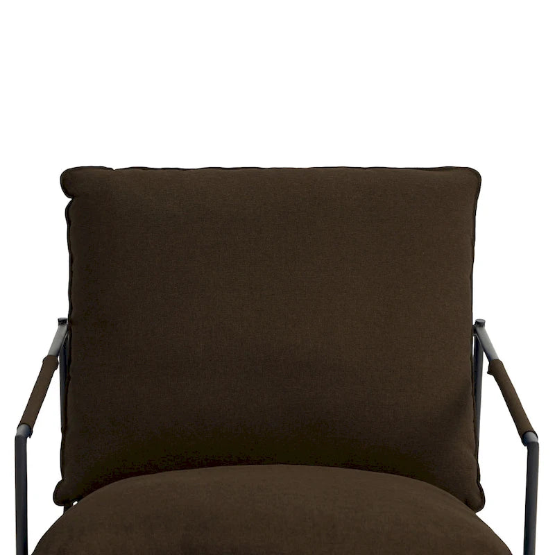 Fauteuil d'appoint à cadre métallique avec coussin et sac de rangement