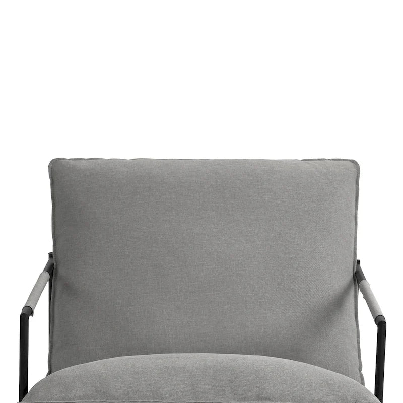 Fauteuil d'appoint à cadre métallique avec coussin et sac de rangement
