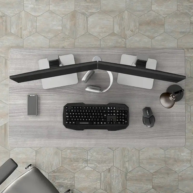 Bureau d'ordinateur de 122 cm de large avec étagères ouvertes pour bureau à domicile