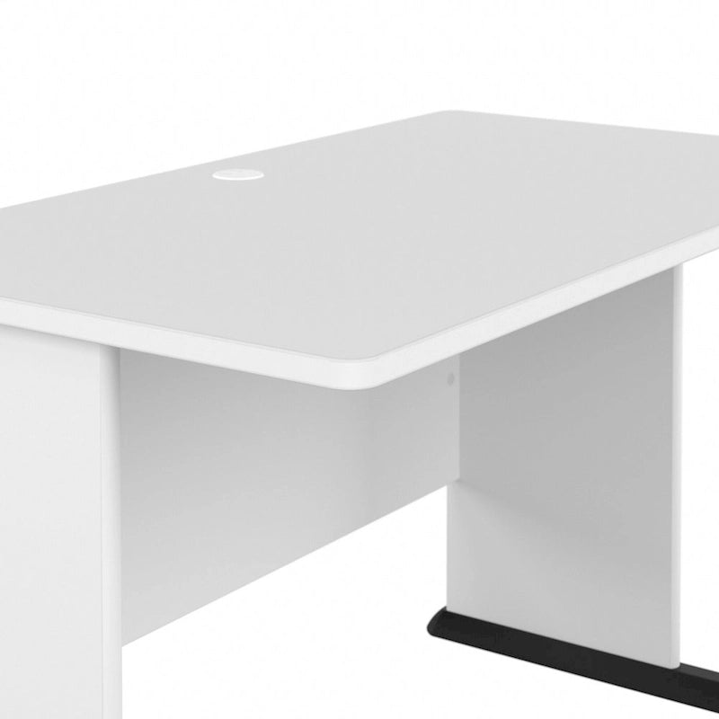 Bureau d'ordinateur de 122 cm de large avec étagères ouvertes pour bureau à domicile