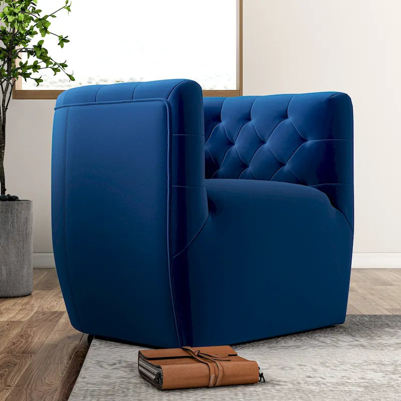 Fauteuil pivotant d'appoint en velours confortable Luxor Mid-Century Modern Furniture