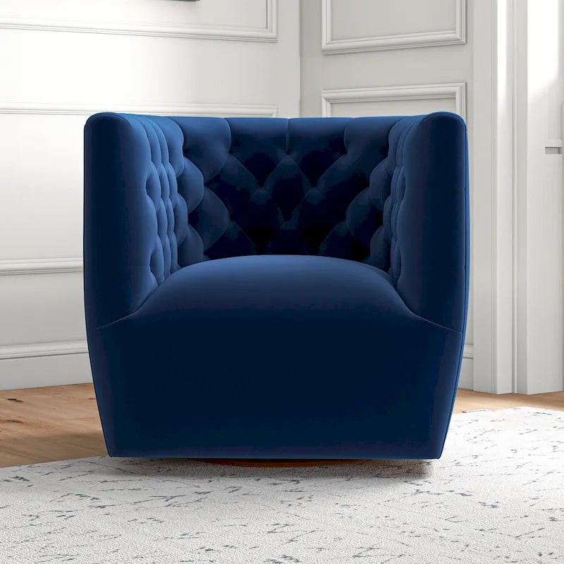 Fauteuil pivotant d'appoint en velours confortable Luxor Mid-Century Modern Furniture