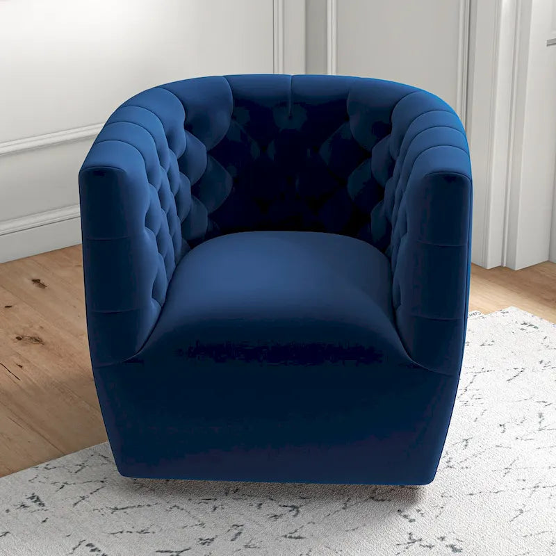 Fauteuil pivotant d'appoint en velours confortable Luxor Mid-Century Modern Furniture