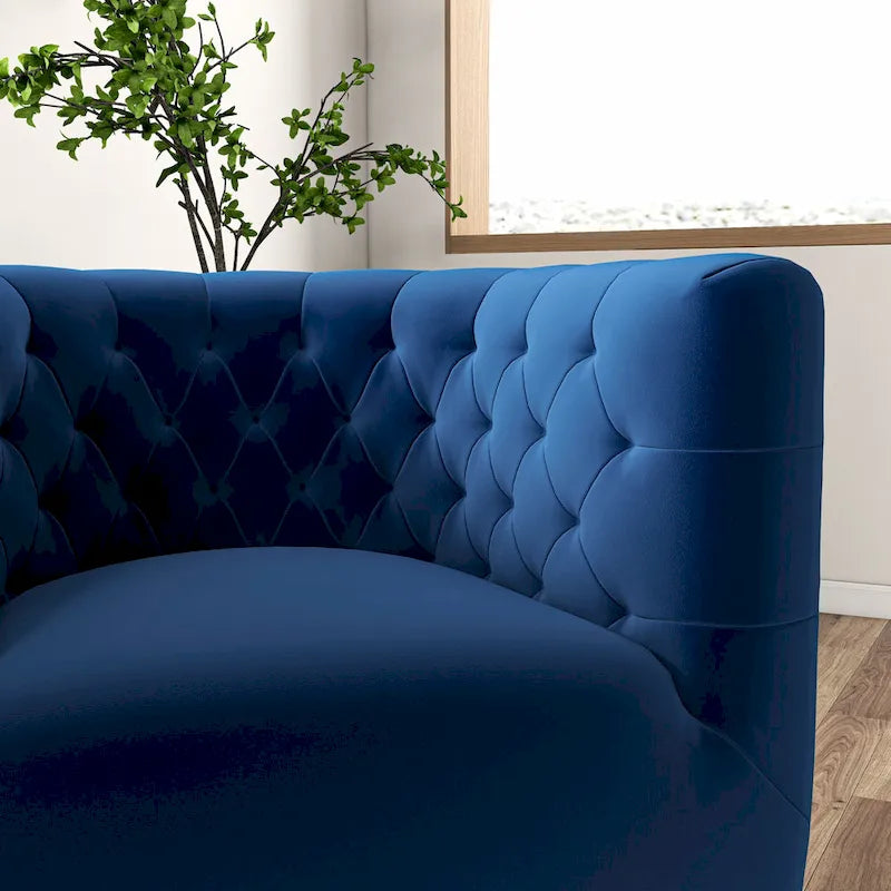 Fauteuil pivotant d'appoint en velours confortable Luxor Mid-Century Modern Furniture