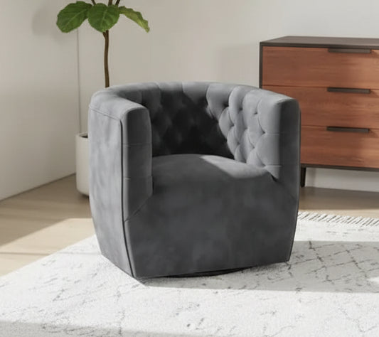 Fauteuil pivotant d'appoint en velours confortable Luxor Mid-Century Modern Furniture