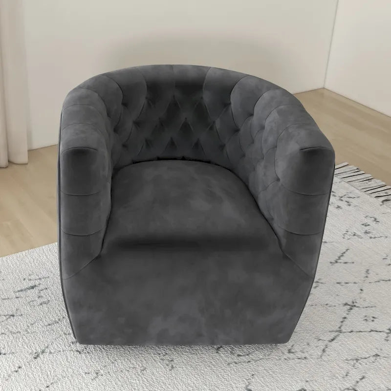 Fauteuil pivotant d'appoint en velours confortable Luxor Mid-Century Modern Furniture