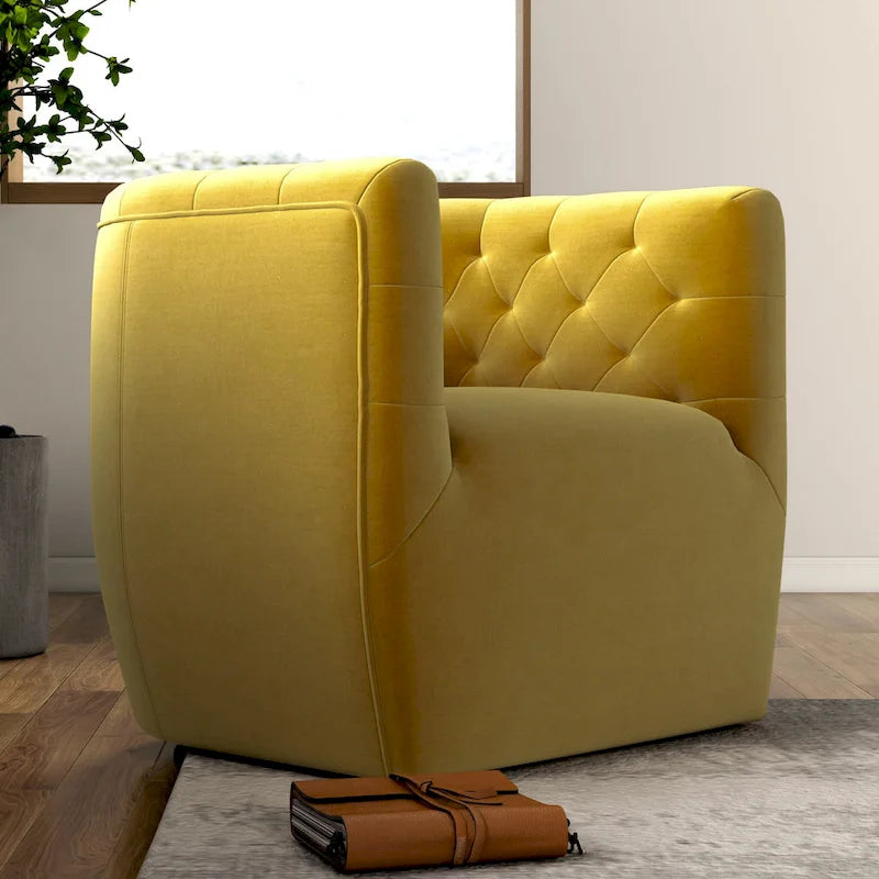 Fauteuil pivotant d'appoint en velours confortable Luxor Mid-Century Modern Furniture