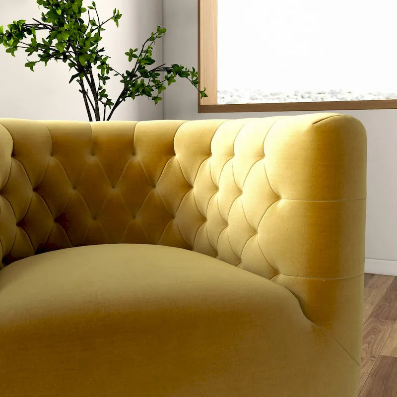 Fauteuil pivotant d'appoint en velours confortable Luxor Mid-Century Modern Furniture