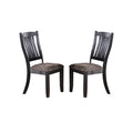 Dark Coffee Fabric Upholstered Side Chairs, Black(Set of 2)